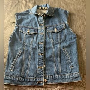 New Universal Thread Western Cowboy Classic Denim Vest Navy Blue Small Large